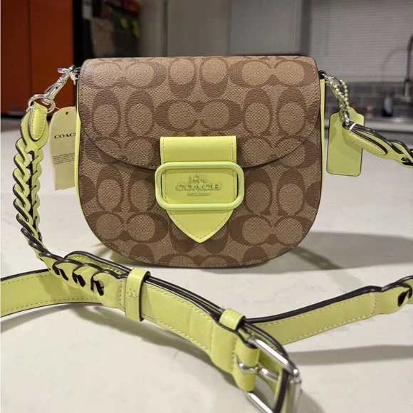 SALEπ€COACH morgan Saddle bag in signature canvas crossbody bag π€ - Picture 1 of 16